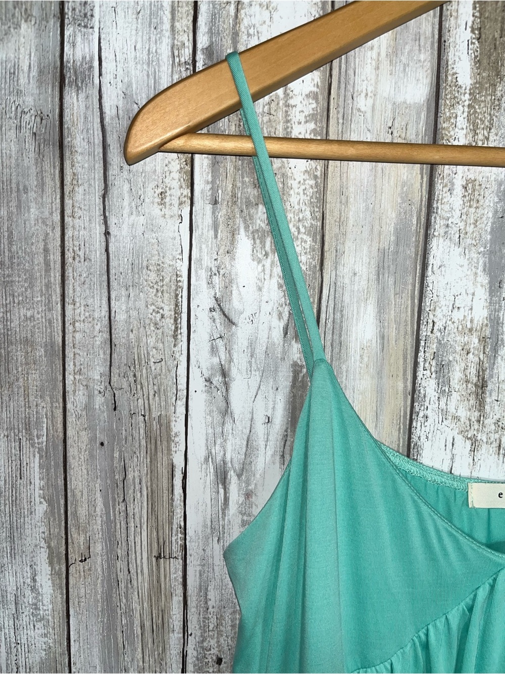 Entro Teal Ruffle Layered Cami Tank Top Sleeveless Blouse Size M - Picture 3 of 4